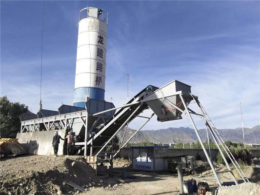 La ghiaia completamente automatica ha stabilizzato l'impianto di miscelazione del suolo con il silo di cemento verticale